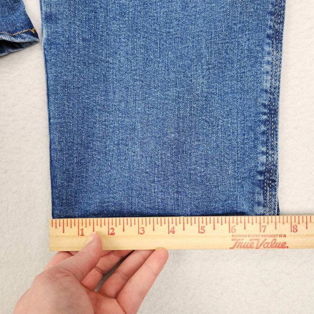 Wrangler Overalls Womens Large Blue Denim Bibs Straight Leg Medium Wash Jean - Picture 6 of 11